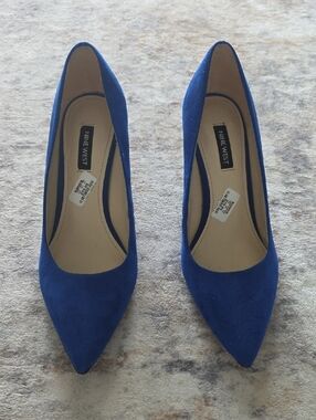 Nine West Royal Blue Suede Pointed-Toe Pumps
